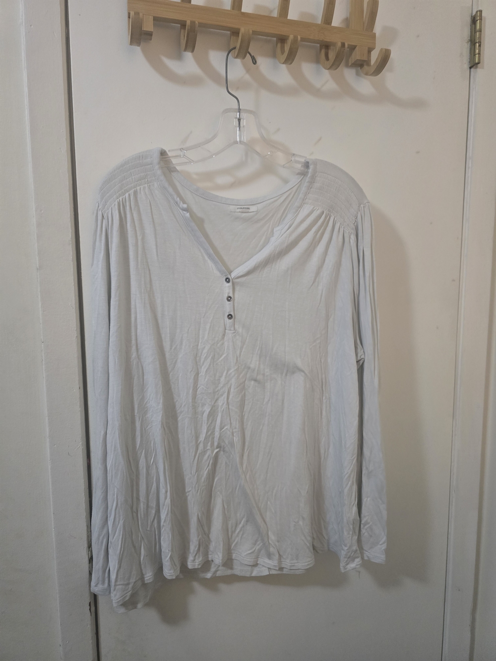 Maurices Long Sleeve V-Neck Henley Top